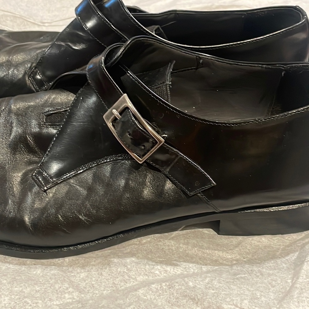 Black Mezlan Leather Monk Strap size 14